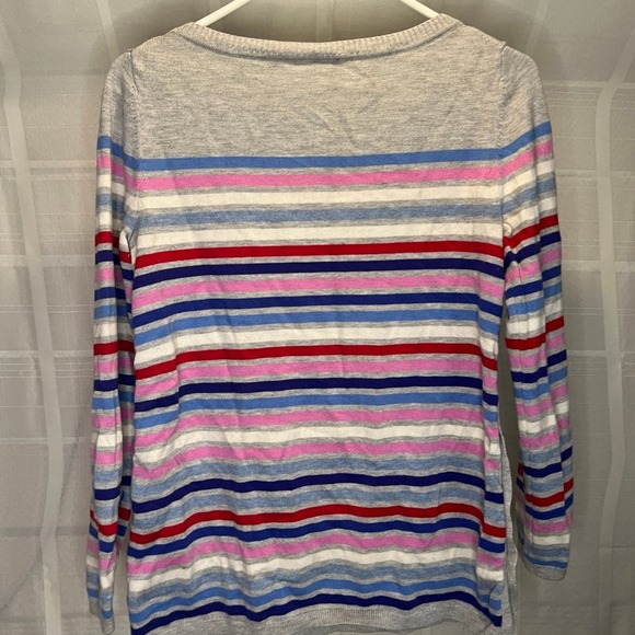 Talbots Pink/ Grey/ BlueStriped Sweater Women’s Size Small - Picture 2 of 2